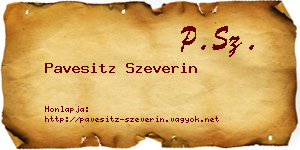 Pavesitz Szeverin névjegykártya